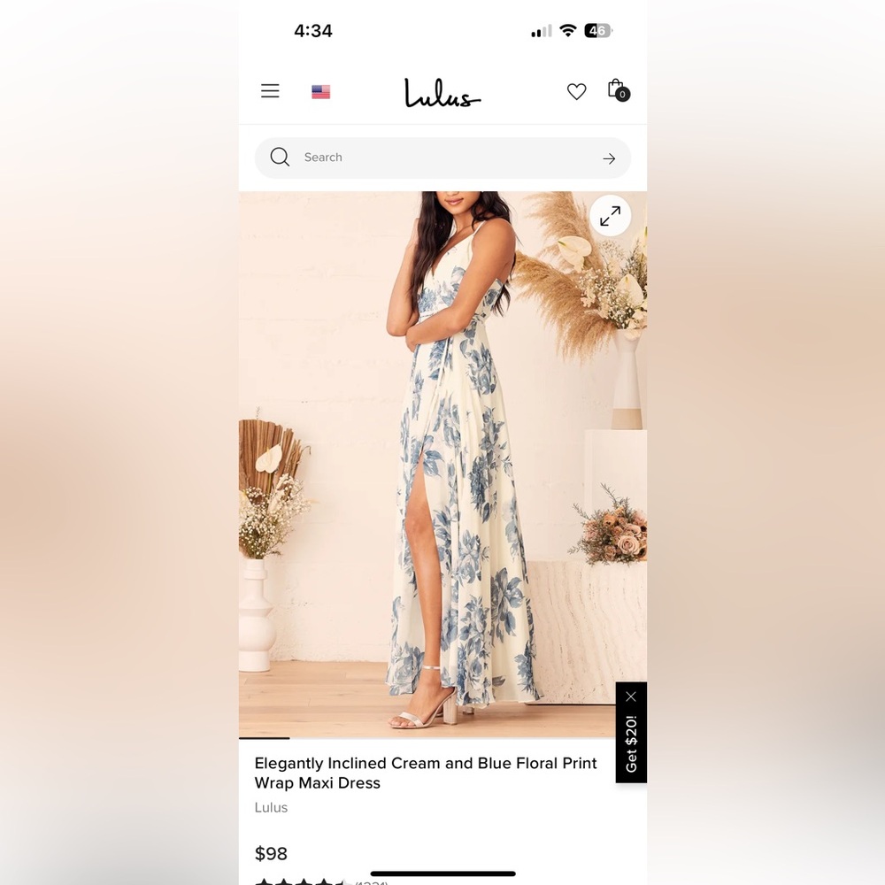 Floral Blue and White Maxi Dress